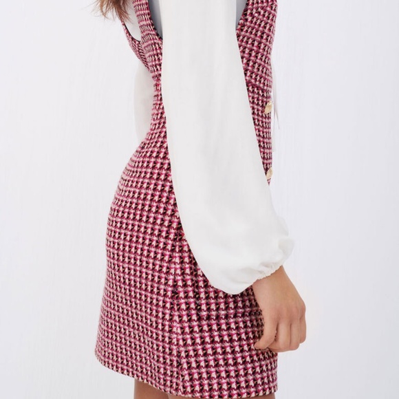 MAJE TROMPE-L’ŒIL TWEED DRESS XS - Picture 10 of 16